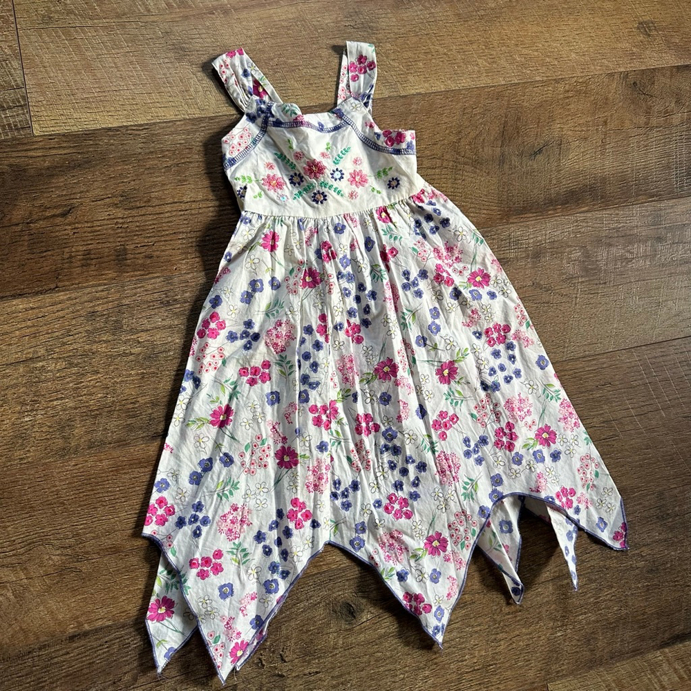 Girls Blueberry Boulevard Casual Dress 3T White Pink Floral